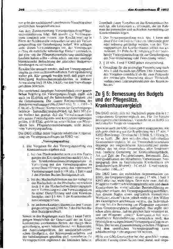 Vorschauseite 4: Entwurf BPflV 1995: DKG fordert grundsätzliche Überarbeitung Fremdbestimmung und Gängelung der Krankenhäuser nicht hinnehmbar
