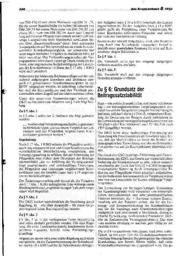 Vorschauseite 6: Entwurf BPflV 1995: DKG fordert grundsätzliche Überarbeitung Fremdbestimmung und Gängelung der Krankenhäuser nicht hinnehmbar