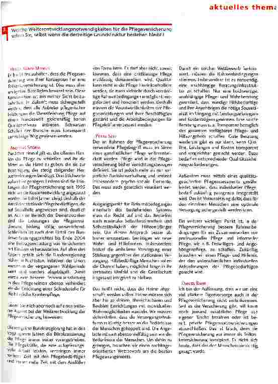 Vorschauseite 3: Die Zukunft der Pflegeversicherung