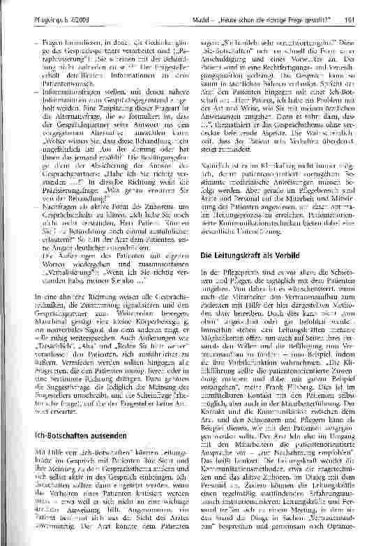 Vorschauseite 6: Heute schon die richtige Frage gestellt? Vertrauensaufbau im Pflegebereich: Der Mensch im Mittelpunkt