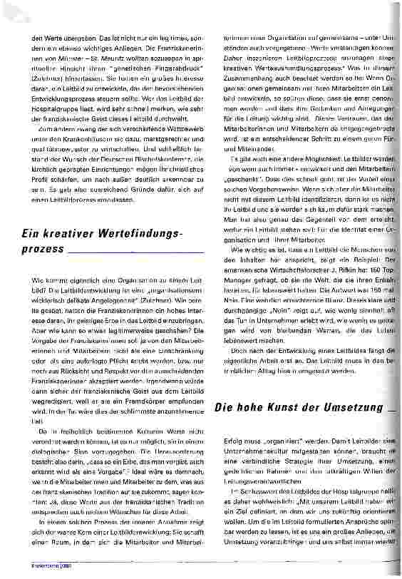 Vorschauseite 2: Schlafen Leitbilder wieder selig ein? Wie man Leitbilder in Organisationen verankern kann