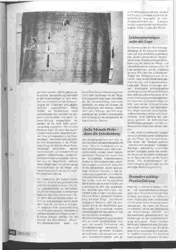 Vorschauseite 2: Schnupperkurs für Seiteneinsteiger Orientierungslehrgänge für Pflegeund Gesundheitsberufe