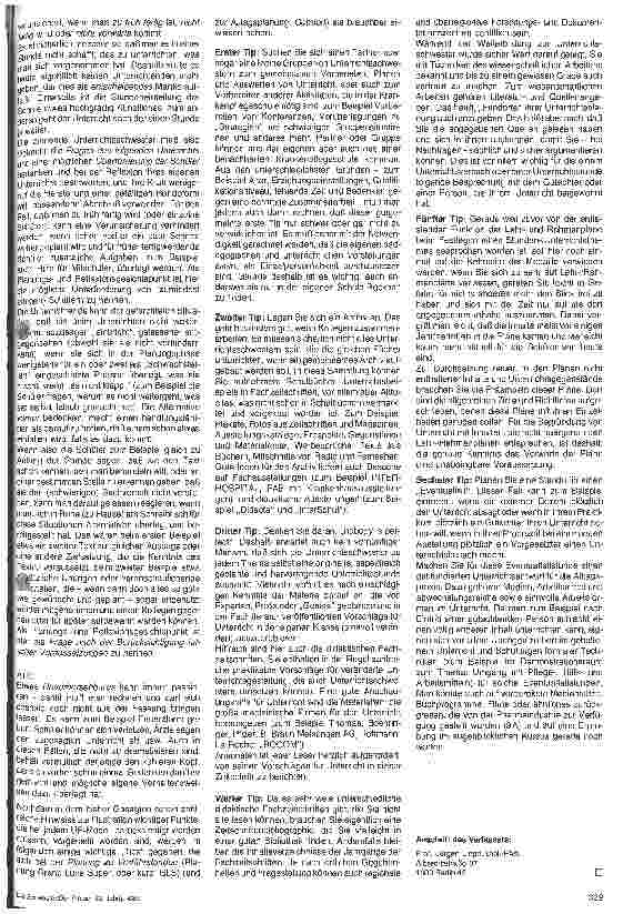 Vorschauseite 3: Unterricht - Vorbereiten, Planen und Auswerten 1. Teil Hinweise zur Unterrichtsplanung