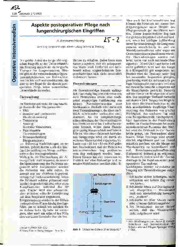 Vorschauseite 1: Aspekte postoperativer Pflege nach lungenchirurgischen Eingriffen