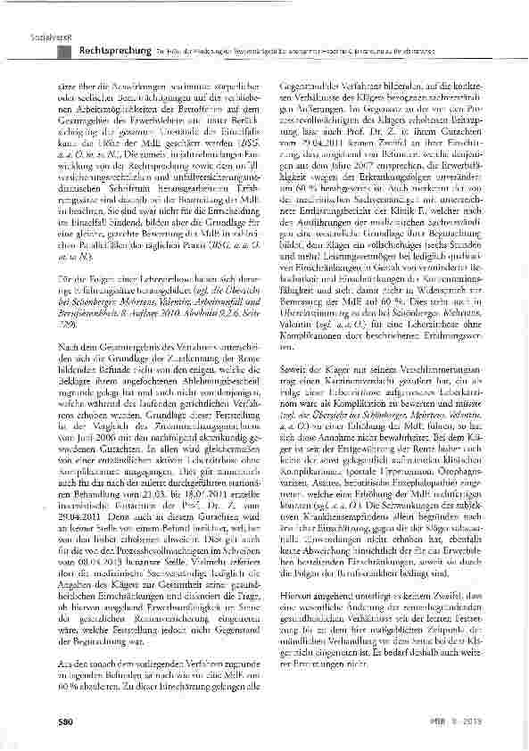 Vorschauseite 4: Zur Höhe der anerkannter Hepatitis-C-Erkrankung als Berufskrankheit