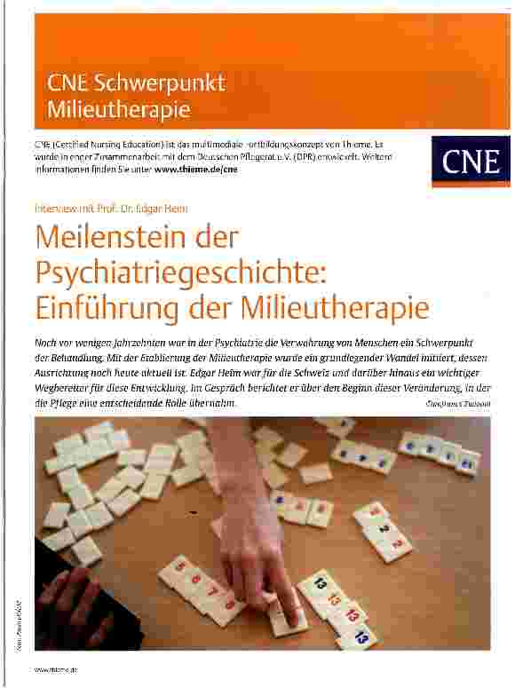 Vorschauseite 1: Meilenstein der Psychiatriegeschichte: Einführung der Milieutherapie