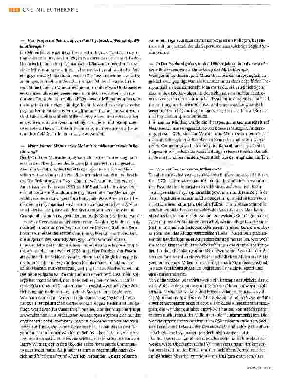 Vorschauseite 2: Meilenstein der Psychiatriegeschichte: Einführung der Milieutherapie