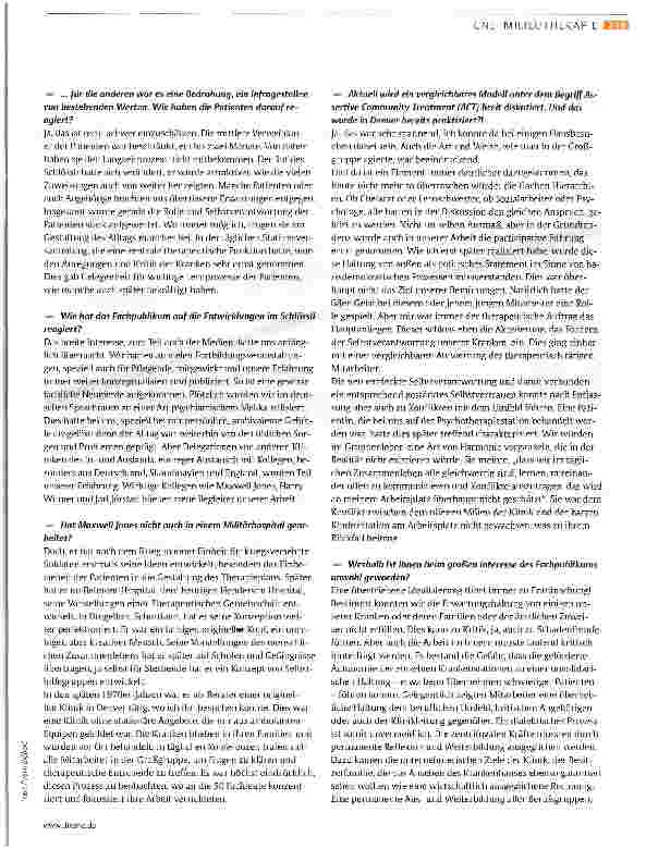 Vorschauseite 5: Meilenstein der Psychiatriegeschichte: Einführung der Milieutherapie