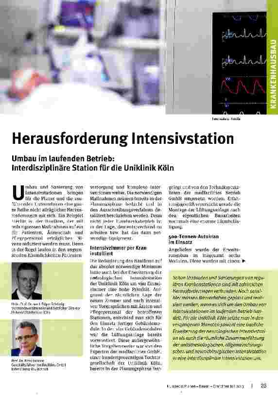 Vorschauseite 1: Herausforderung Intensivstation