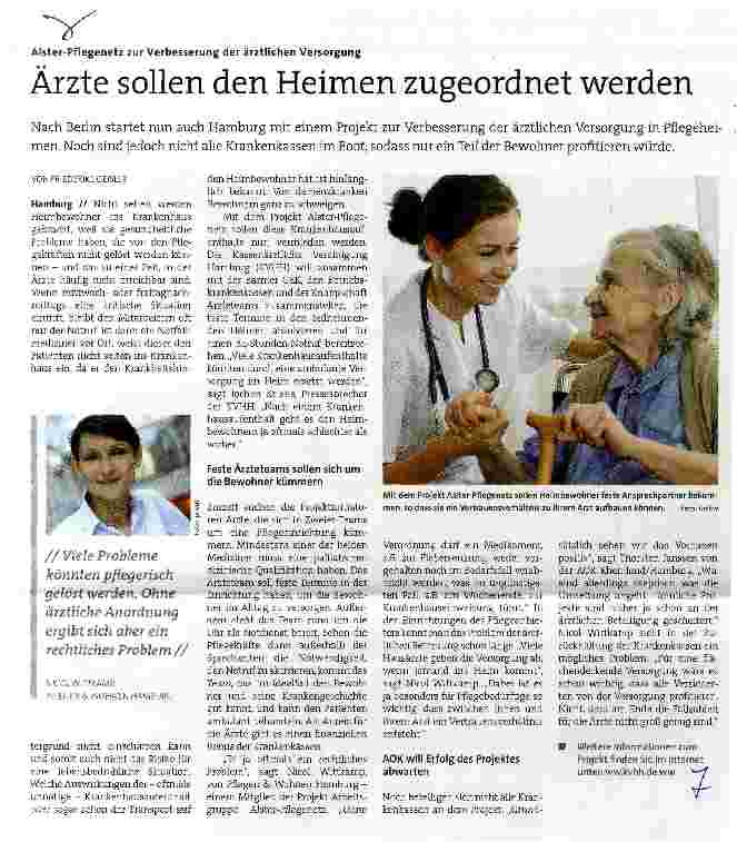 Vorschauseite 1: Ärzte sollen den Heimen zugeordnet werden