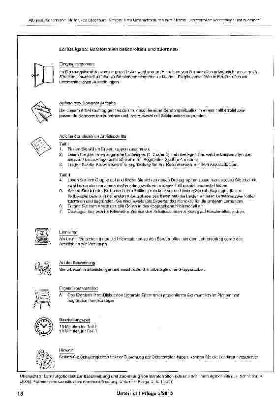 Vorschauseite 3: Eine Unterrichtsstunde zum Thema: „Beraterrollen beschreiben und situationsbezogen zuordnen