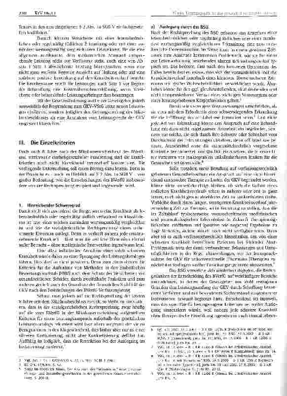 Vorschauseite 2: Leistungspflicht der gesetzlichen Krankenkassen für neue Behandlungsmethoden - 8 Jahre Nikolaus-entscheidung des BVerfG