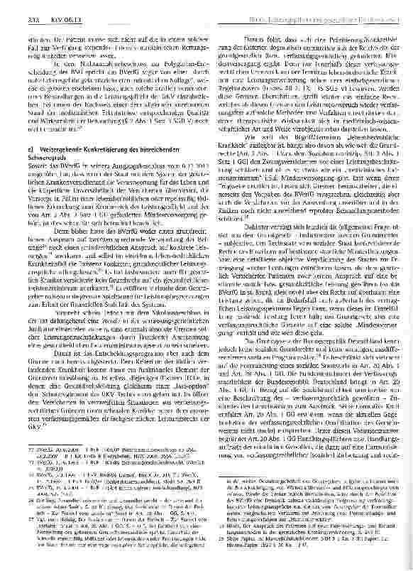 Vorschauseite 4: Leistungspflicht der gesetzlichen Krankenkassen für neue Behandlungsmethoden - 8 Jahre Nikolaus-entscheidung des BVerfG