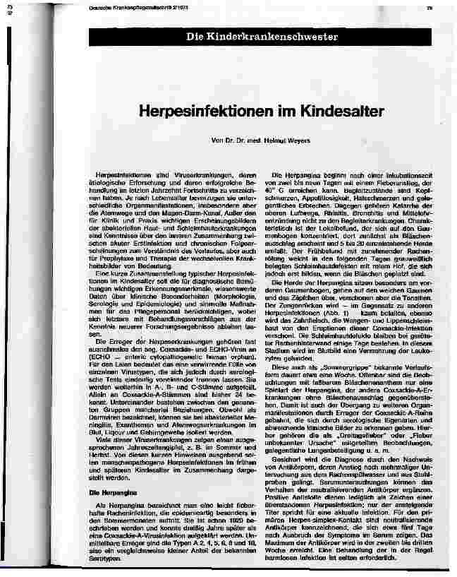 Vorschauseite 1: Herpesinfektionen im Kindesalter