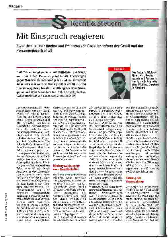 Vorschauseite 1: Mit Einspruch reagieren