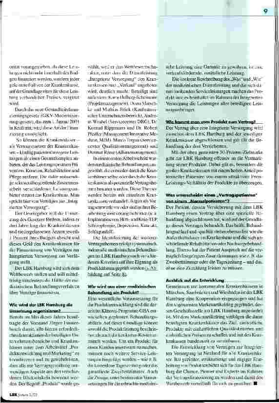 Vorschauseite 2: Eine erfolgreiche Unternehmensentwicklung erfordert innovative medizinische Dienstleistungen