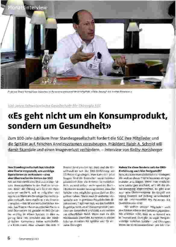 Vorschauseite 1: Es geht nicht um ein Konsumprodukt, sondern um Gesundheit