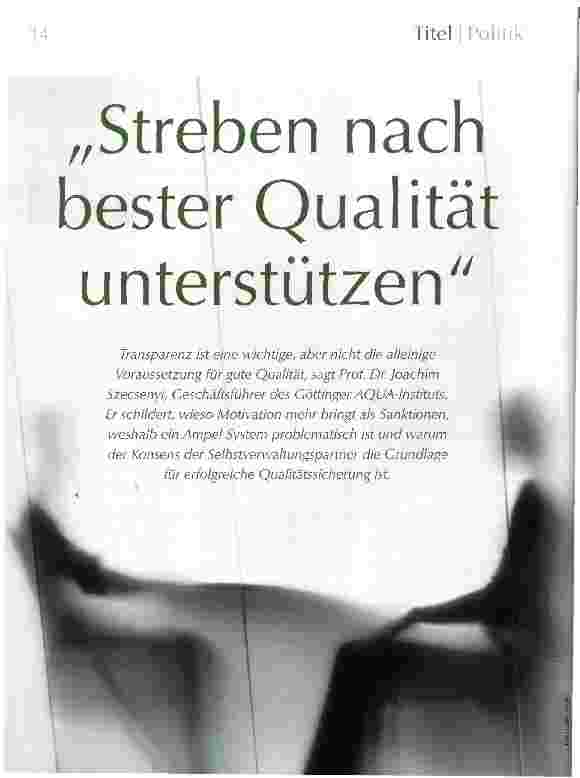 Vorschauseite 1: Streben nach bester Qualität und unterstützen