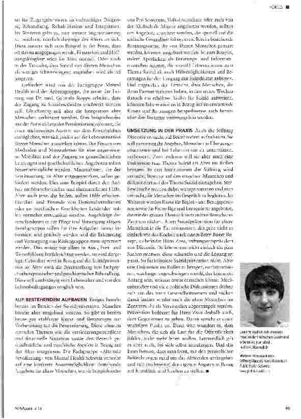 Vorschauseite 3: Tabuthema: Suizid im Alter