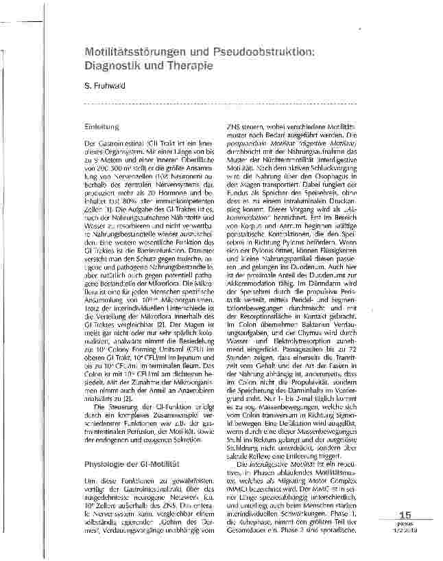 Vorschauseite 1: Motilitätsstörungen und Pseudoobstruktion: Diagnostik und Therapie