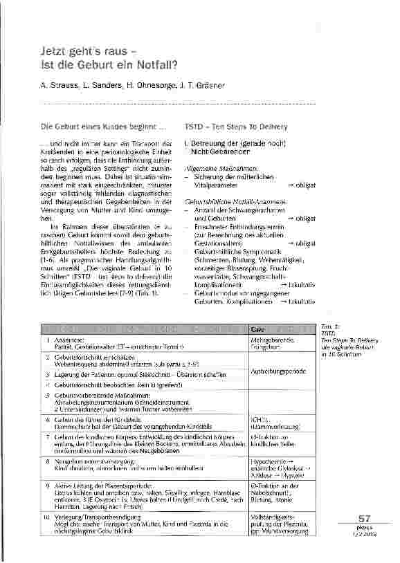 Vorschauseite 1: Jetzt geht es raus- Ist die Geburt ein Notfall?