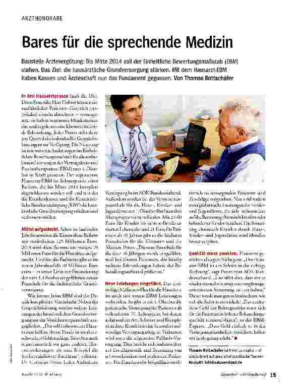 Vorschauseite 1: Bares für die sprechende Medizin