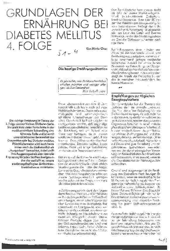 Vorschauseite 1: Grundlagen der Ernährung bei Diabetes mellitus Teil 4
