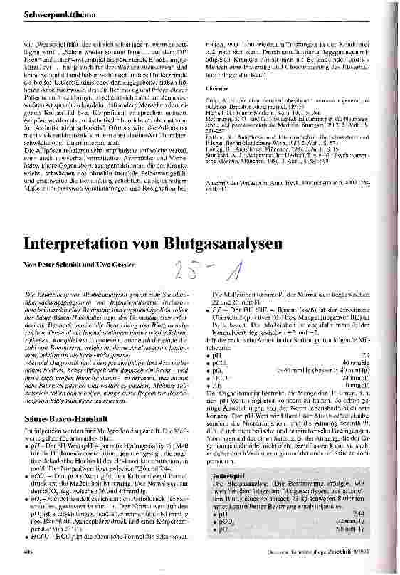 Vorschauseite 1: Interpretation von Blutgasanalysen