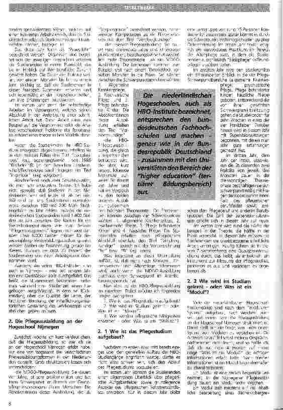 Vorschauseite 2: Die Pflegeausbildung und die Ausbildung von Pflegelehrerinnen Hogeschool Nijmegen/Niederlande