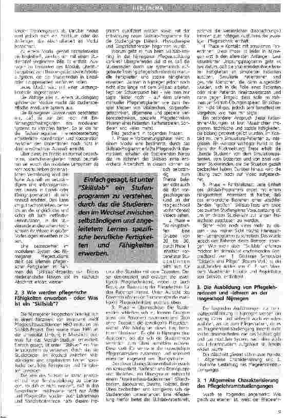 Vorschauseite 3: Die Pflegeausbildung und die Ausbildung von Pflegelehrerinnen Hogeschool Nijmegen/Niederlande