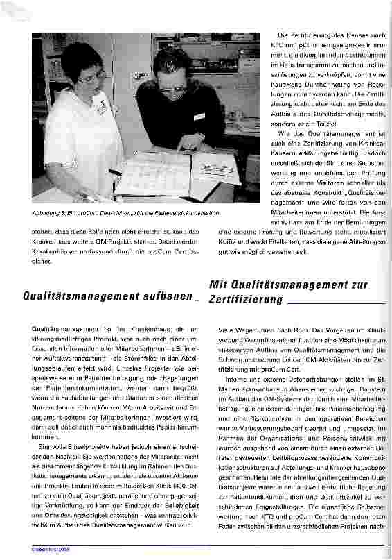 Vorschauseite 6: Der Weg zum Zertifikat Warum ein Krankenhaus von einer proCum Cert-Zertifizierung profitiert