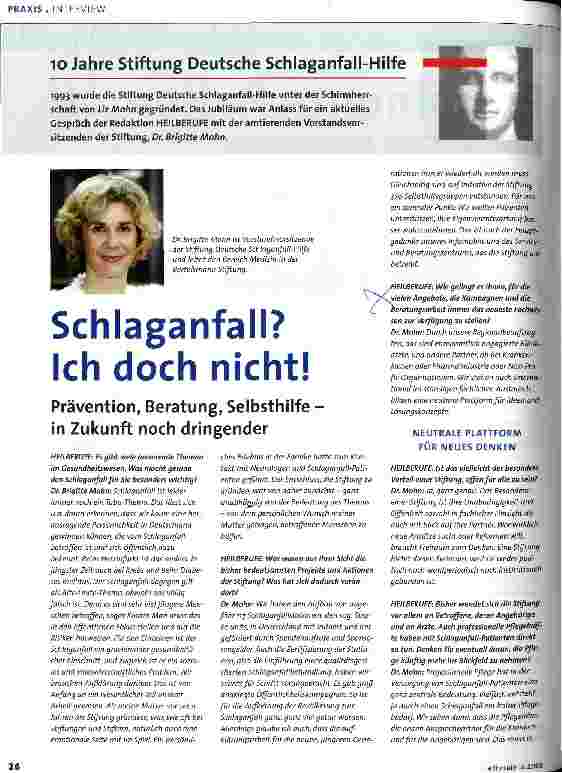 Vorschauseite 1: Schlaganfall? Ich doch nicht!