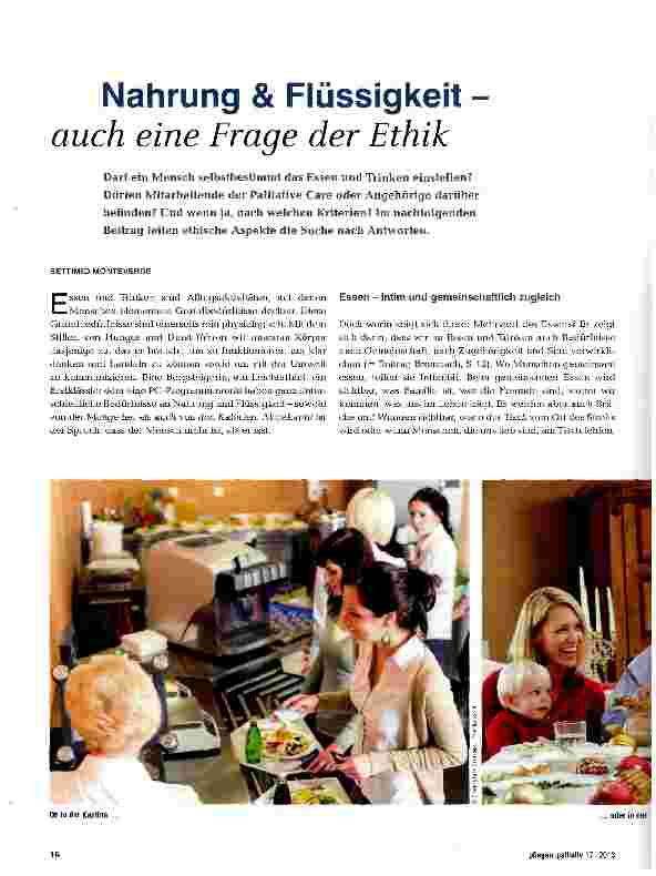 Vorschauseite 1: Nahrung & Flüssigkeit - auch eine Frage der Ethik