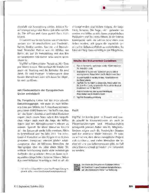 Vorschauseite 2: Im Fall eines Sturzes - das Pflaster meldet alles!
