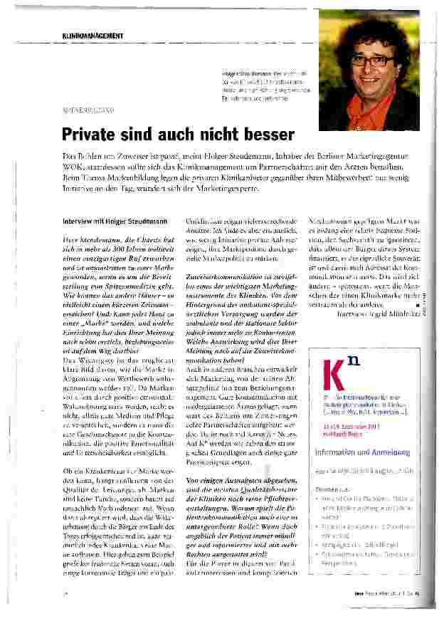 Vorschauseite 1: Private sind auch nicht besser