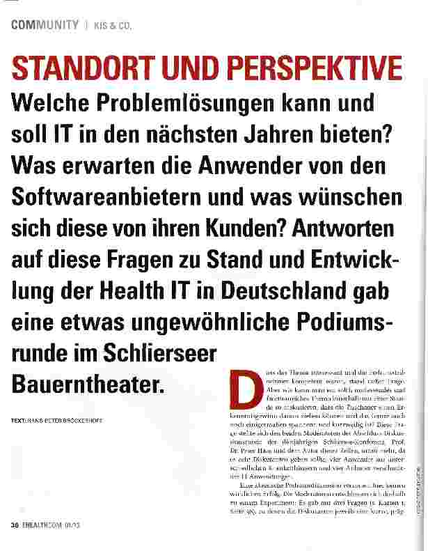 Vorschauseite 1: STANDORT UND PERSPEKTIVE