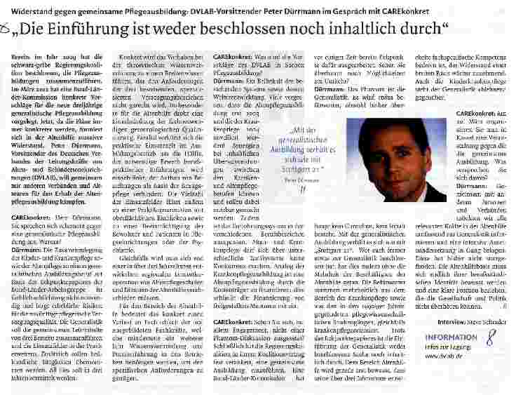 Vorschauseite 1: „Die Einführung ist weder beschlossen noch inhaltlich durch