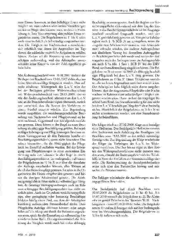 Vorschauseite 4: Honorarkräfte - Nachtwache in einem Pflegeheim -abhängige Beschäftigung