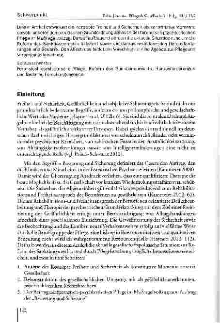 Vorschauseite 2: Forensisch-psychiatrische Pflege im Maßregelvollzug