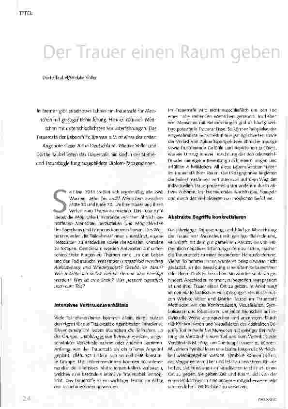 Vorschauseite 1: Der Trauer einen Raum geben
