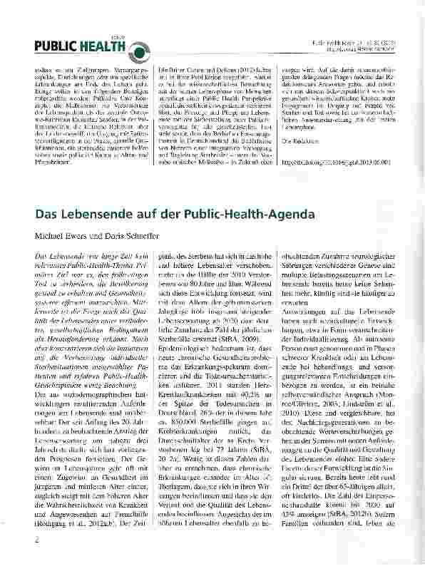 Vorschauseite 1: Das Lebensende auf der Public-Health-Agenda