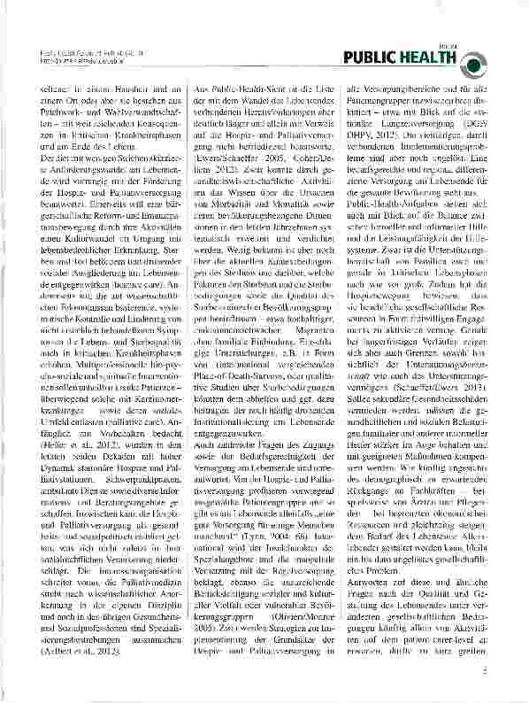 Vorschauseite 2: Das Lebensende auf der Public-Health-Agenda