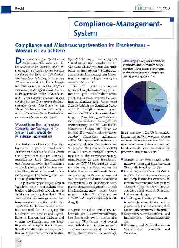 Vorschauseite 1: Compliance und Missbrauchsprävention im Krankenhaus -Worauf ist zu achten?
