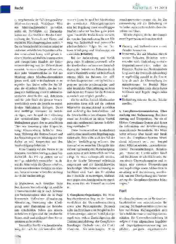 Vorschauseite 3: Compliance und Missbrauchsprävention im Krankenhaus -Worauf ist zu achten?