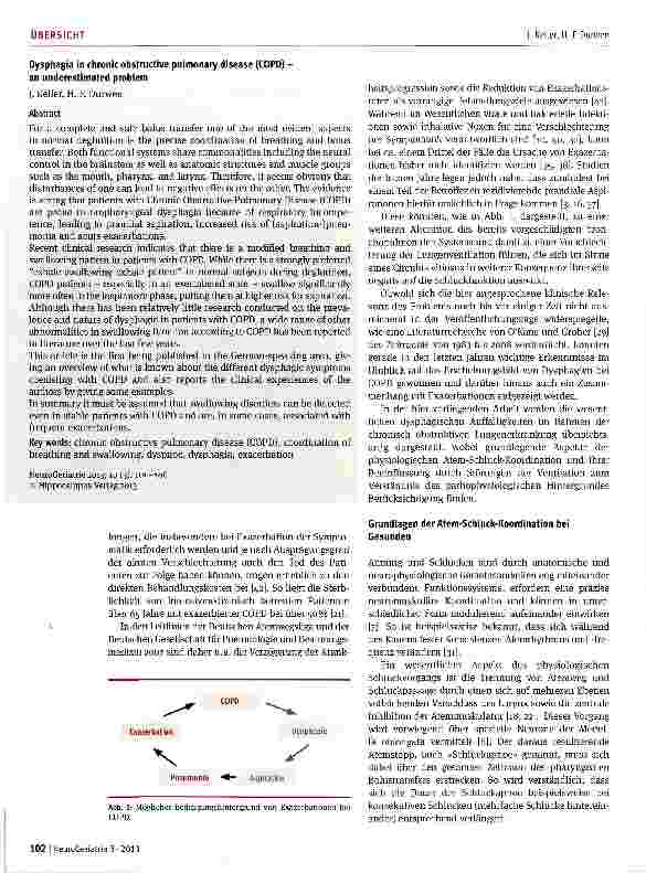 Vorschauseite 2: Dysphagie bei chronisch obstruktiver Lungenerkrankung (COPD) -ein unterschätztes Problem