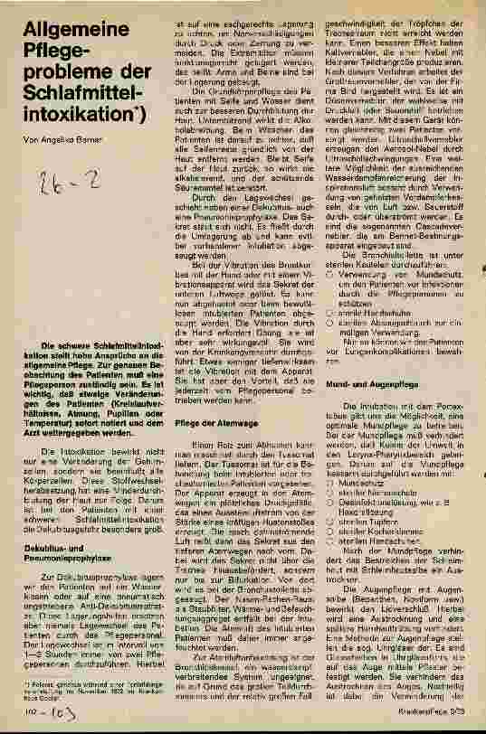 Vorschauseite 1: Allgemeine Pflegeprobleme der Schlafmittelintoxikation