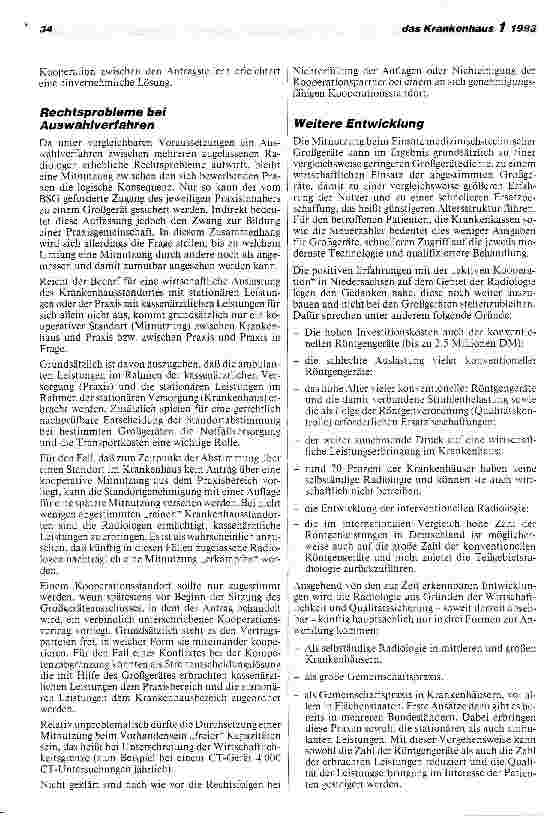 Vorschauseite 5: Das Bundessozialgerichtsurteil zu den Großgeräterichtlinien und seine Konsequenzen im GesundheitsStrukturGesetz