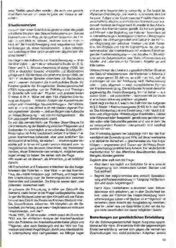 Vorschauseite 2: Anfragen der Erziehungswissenschaft zur Hospiz-Bewegung