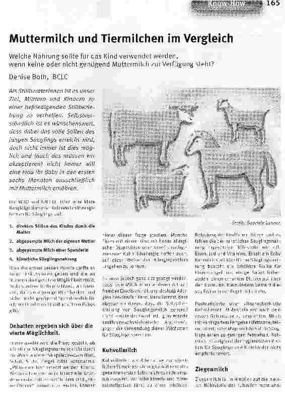 Vorschauseite 1: Muttermilch und Tiermilchen im Vergleich