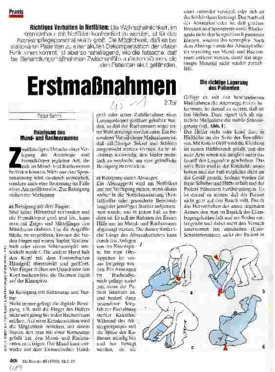Vorschauseite 1: Erstmaßnahmen Richtiges Verhalten in Notfällen